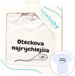 Baby-Body mit Aufdruck New Baby OTECKOVA NAJRÝCHLEJŠIA, langer Ärmel, Geschenkverpackung