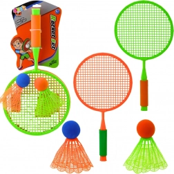 Badminton-Set für Kinder - 2 Schläger und 2 große Bälle
