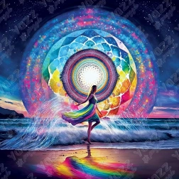 Quadratisches Puzzle Tanzende Mandala 1023 Teile