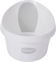 Shnuggle Kleinkind-Badewanne mit Rückenstütze – Weiß-Grau