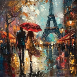 Quadratisches Puzzle Liebe in Paris 1024 Teile