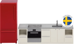 Lundby Basic-Küchenset für das Puppenhaus mit Kühlschrank