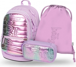 Baagl Set 3: Rucksack, Federmäppchen und Beutel Levander