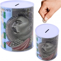 Metall-Spardose mit Motiv der 500-PLN-Banknote 16 × 12 cm