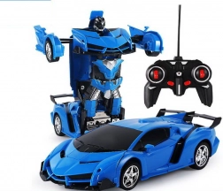 Auto-Roboter 2-in-1 mit Fernsteuerung, LED, Sound und Drift – blau