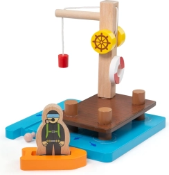 Bigjigs Rail Hafen mit Kran, Boot und Taucher