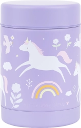 A Little Lovely Company isolierter Edelstahl-Lebensmittelbehälter mit Einhörnern und Regenbogen