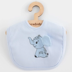Baumwoll-Baby-Lätzchen New Baby Happy Elephant, blau
