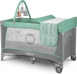 Reisebett und Laufstall 2-in-1 LIONELO Flower – Türkis