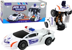 Weißer Polizei Auto-Roboter 2in1 Transformation
