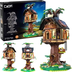CADA Tree House Library – Baumhaus-Bibliothek mit LED-Beleuchtung, 1808 Teile