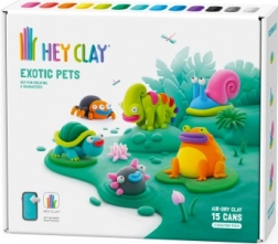 Hey Clay Knetmasse – exotische Tiere, Set mit 15 Bechern