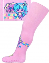 Baumwollstrumpfhose mit ABS New Baby – hellrosa Flower Princess