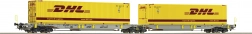 Roco Gelenk-Containerwagen Sdggmrs/T2000 AAE mit DHL-Containern, H0