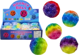 Leuchtender Drück- und Springball mit Noppen 7 cm, bunt