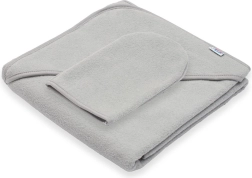Kinder-Frotteehandtuch mit Kapuze New Baby Basic 80 × 80 cm grau