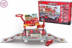 Feuerwache mit Autos und Hubschrauber – tschechische Verpackung