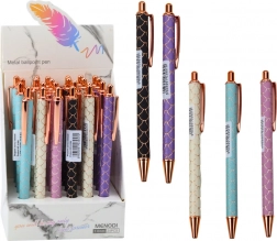 Metall-Kugelschreiber mit Schuppen-Effekt – blaue Tinte 1,0 mm, Klickmechanismus