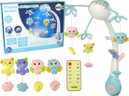 Karussell für das Bettchen mit Projektionslicht und Fernbedienung Blau