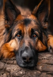 Diamantmalerei Ruhender Deutscher Schäferhund 30 × 40 cm