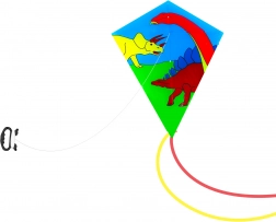 Fliegender Drachen mit Dinosauriern