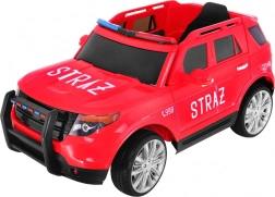 Elektrisches Kinder-Feuerwehr-SUV mit Blaulicht, Sirenen und Fernbedienung