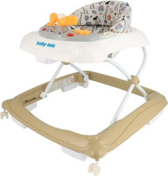 Baby-Lauflernhilfe mit Multimedia-Panel BABY MIX, Silikonräder, Cappuccino