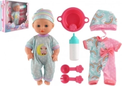 Babypuppe mit festem Körper und Zubehör, 25 cm