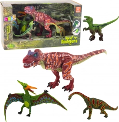 Set aus 4 Dinosaurierfiguren mit beweglichen Elementen