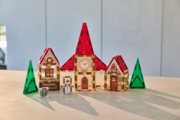 Cleverclixx Magnetbausatz Adventskalender Weihnachtsdorf – 46 Teile