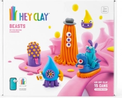 HEY CLAY Knetmasse Beasts – Set mit 15 Bechern