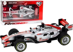 Rennsportwagen mit Aufzieh-Antrieb 1:9, silbern, mit Licht und Sound