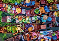 Puzzle Thailändischer schwimmender Markt 1000 Teile CLEMENTONI