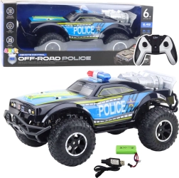 Polizei-Gelände-RC-Auto 1:8, schwarz, 2,4 GHz