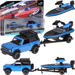 Maisto Metallmodell 1:64 – FORD Bronco 2021 mit Anhänger und Motorboot