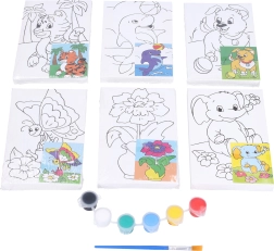 Leinwand zum Ausmalen 10 × 15 cm mit Farben und Pinsel