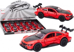 Metallisches Sportauto 1:32 mit Friktionsantrieb – rot