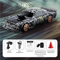 RC-Driftauto 1:43 grün mit Zubehör