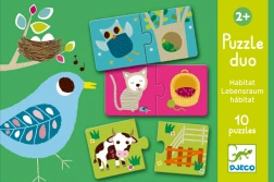 DJECO Tierhäuschen Puzzle 12x2 Teile