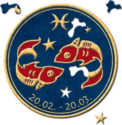 Rundes Puzzle Tierkreis: Fische 33 Teile