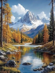 Diamantmalerei Berglandschaft 30 × 40 cm