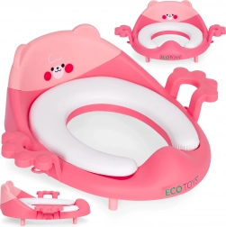 Kinder-Toilettensitz mit Griffen und weicher Polsterung, rosa, EcoToys