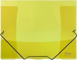 Transparente Mappe mit Gummiband Linien Gelb