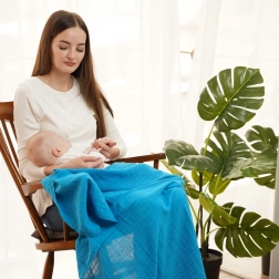 Tommy Lise Musselin-Wickeltuch Abyss Blau 120x120 cm