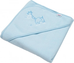 Kinder-Frottee-Badetuch mit Kapuze New Baby blau Giraffe 80 × 80 cm