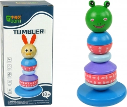 Holzpyramide mit Frosch – ein Lernspielzeug