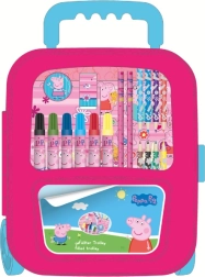 Rosa Peppa-Pig-Malkoffer mit Rollen für Kinder