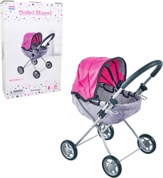 schwarz-rosa Puppenwagen