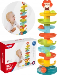 Woopie Baby Spiral-Turm mit Kugeln, 10 Teile und 6 Kugeln