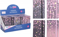 Liniertes Notizbuch 9 × 14 cm mit Blumenmotiv, 80 Seiten